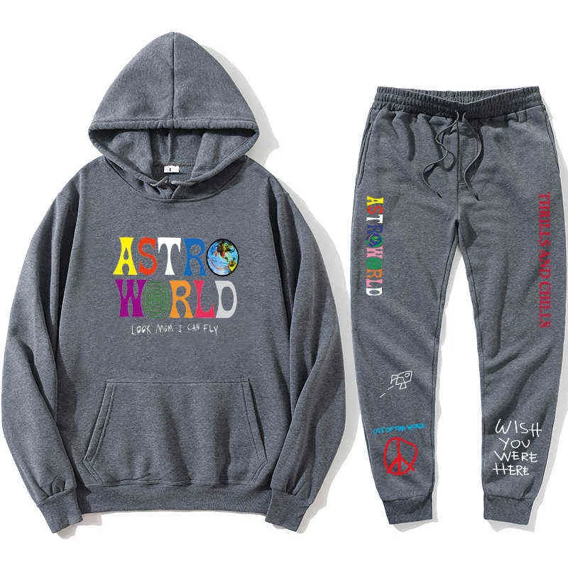 THRILLS AND CHILLS Hoodies Plus Pants Autumn Streetwear Pullover