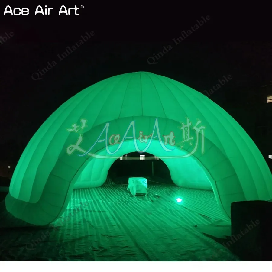 Nyaste reklam Uppblåsbar igloo -tält Blow Up Camping Dome Tent 5M/6M/8M Diametrar med LED -ljus gjord av Ace Air Art