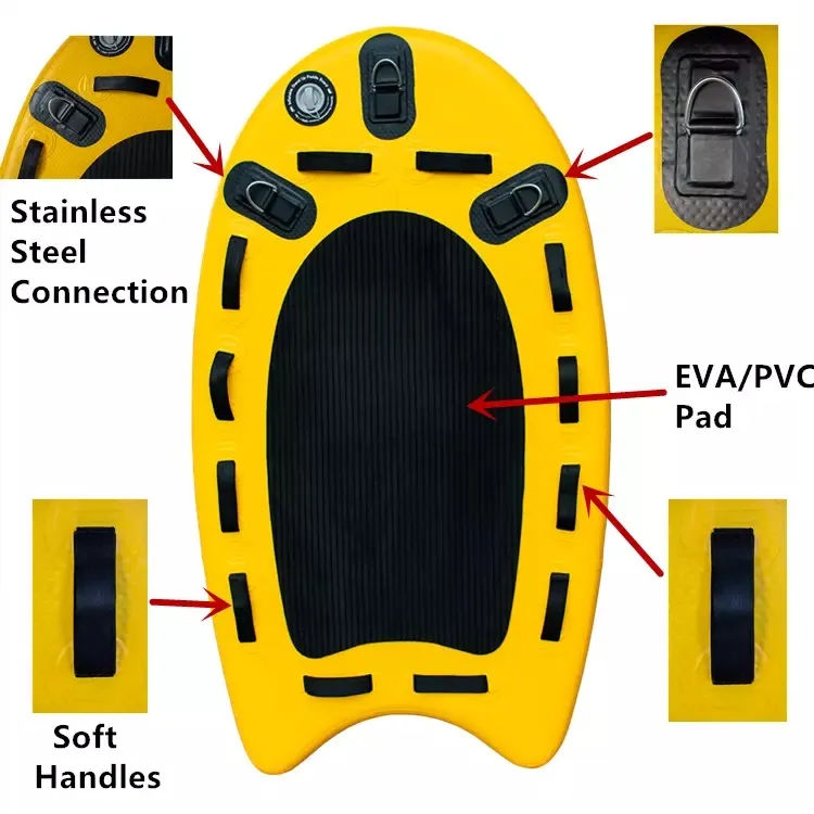 168 × 99 × 10 cm Inflatable Water Rescue Sled with Arch Design Double ...