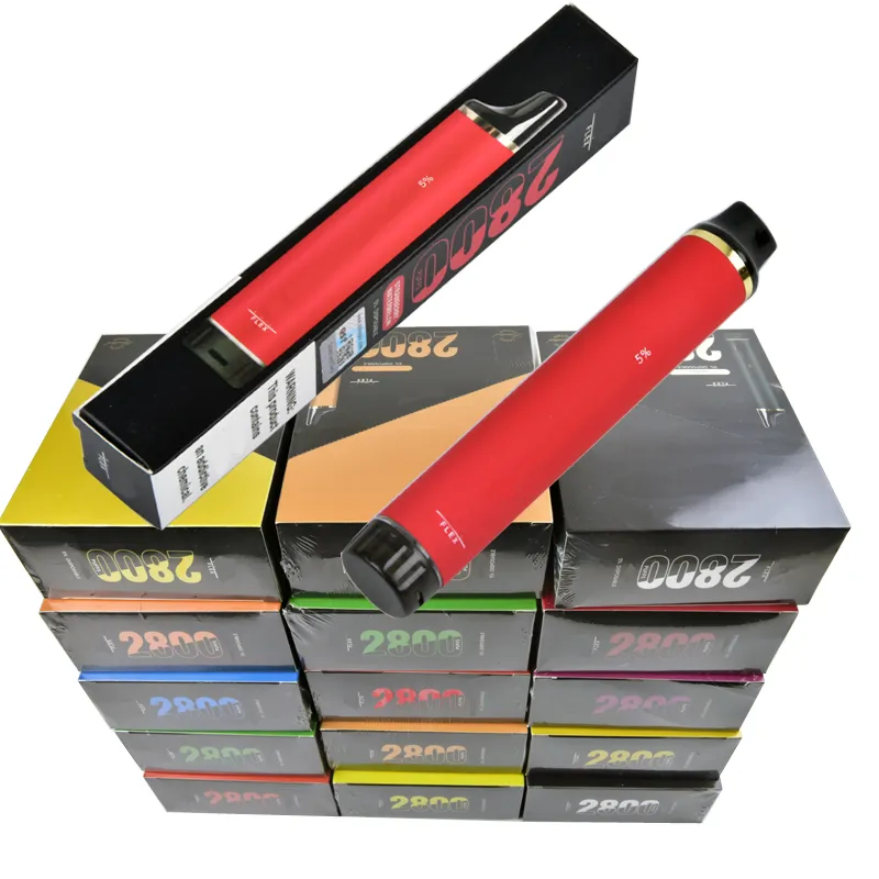 퍼프 플렉스 2800 5% 2% 0% 일회용 vape 펜 e 담배 플러스 포드 키트 키트 850mAh 배터리 사전 채워진 기화기