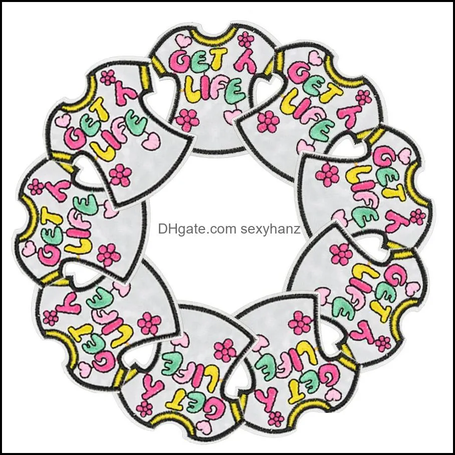 diy t-shirtes for clothing iron embroidered applique iron ones sewing accessories badge stickers on clothes