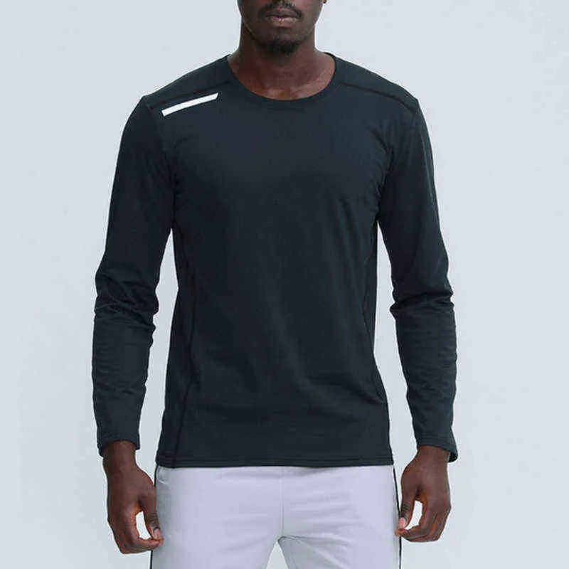 Hommes Automne Hiver Polaire Chaud Sports T-Shirt À Manches Longues En Plein Air Running Shirt Gym Fitness Vêtements Exercice Formation Sportswear L220704