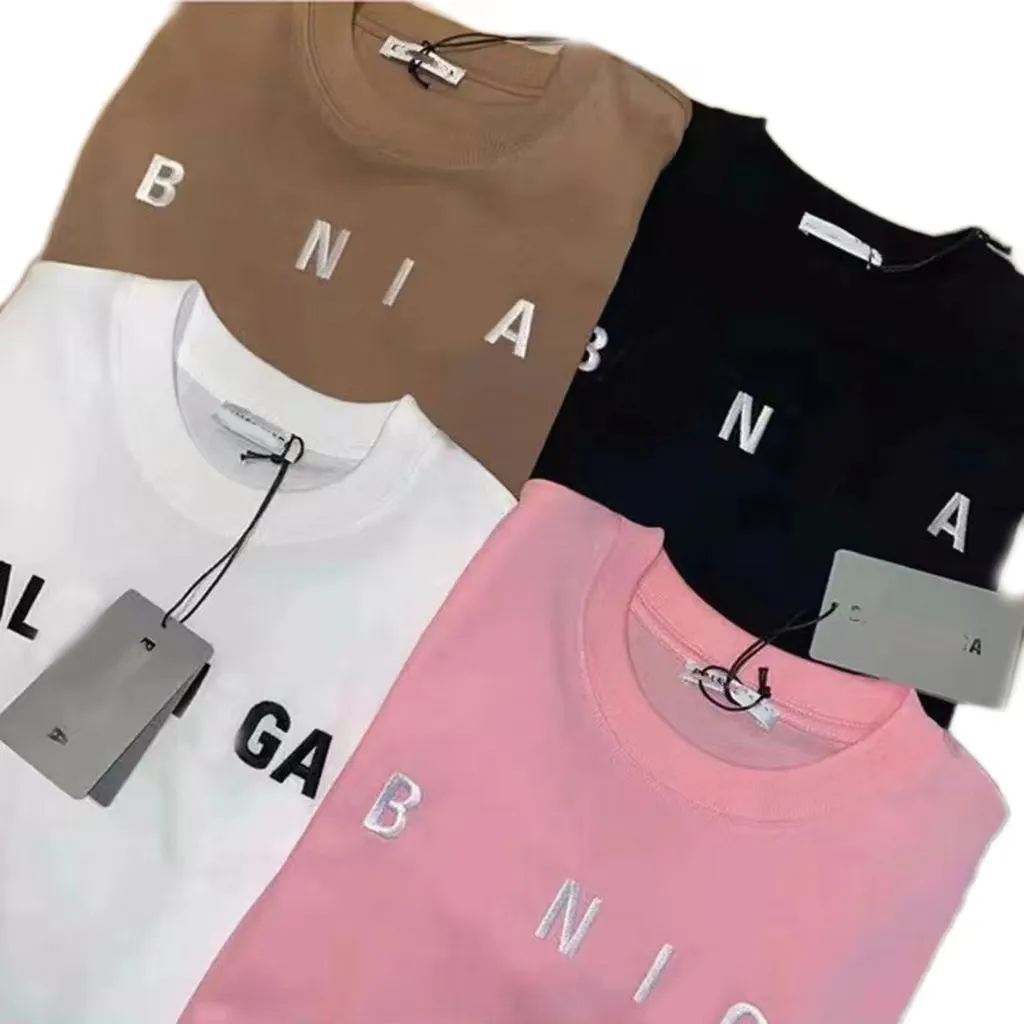 High-End New Paris Street gedrucktes Brief T-Shirt Frauenrunde Kragen Kurzarm Lose Paar Outfit Männer und Frauen halbe Ärmel