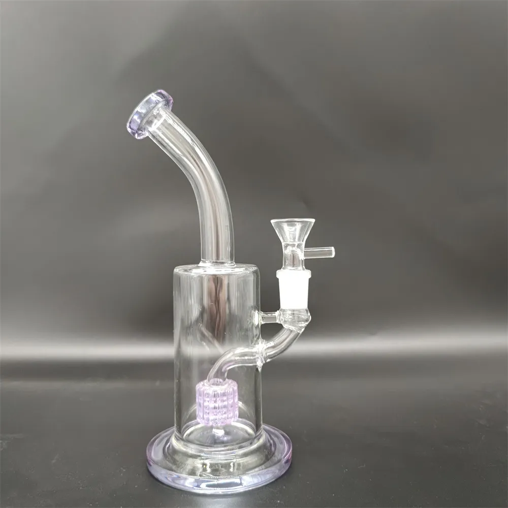 8,6 "violet narguilé Bong verre tuyau d'eau épais bécher Bongs fumer tuyau d'eau Bongs tuyaux capiteux taille 14mm bol
