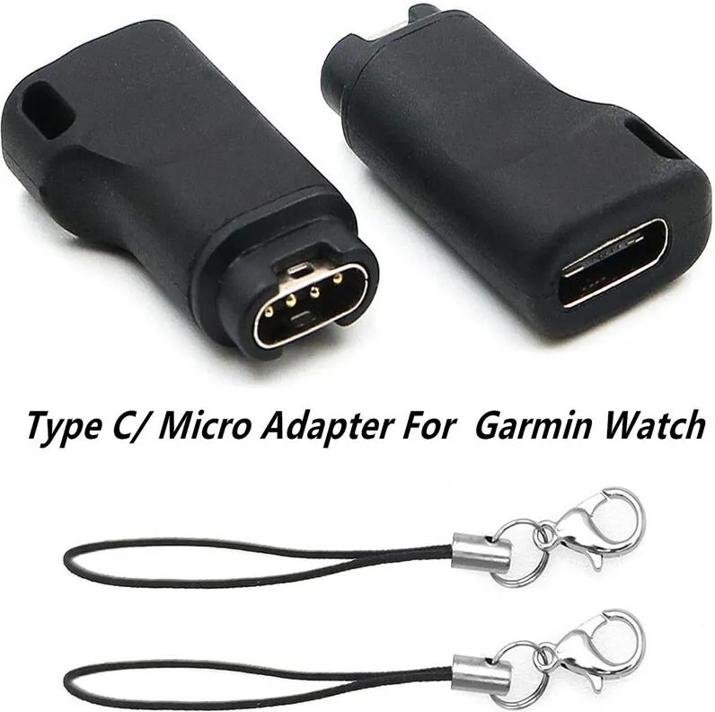 USB-typ C/Micro Charge Converter för Garmin Fenix ​​7/6/5x Instinct 2 Venu 2 Plus Tactix Epix Enduro Forerunner Vivomove Adapter Type-C och Micro