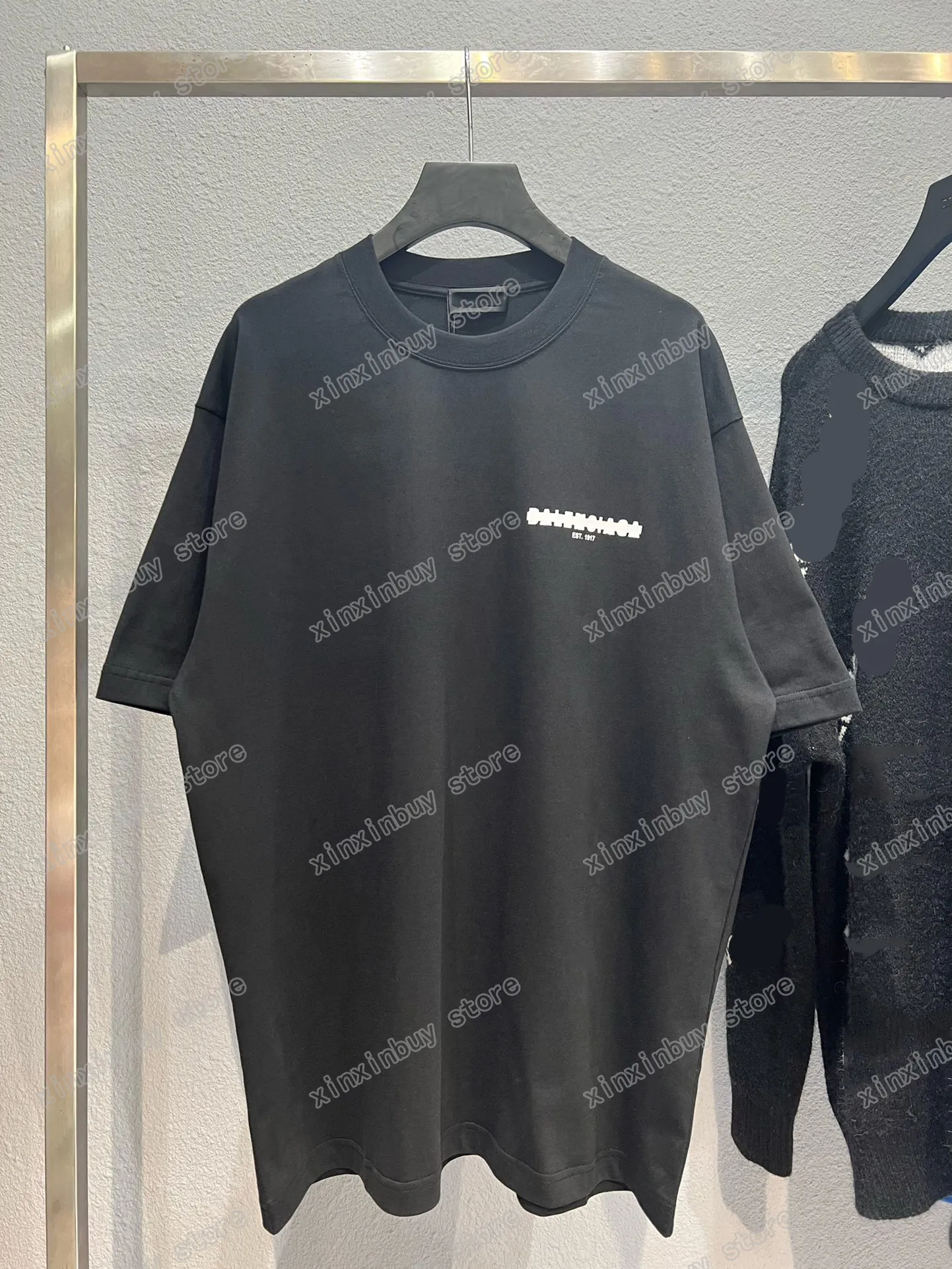 xinxinbuy Erkek Kadın Tasarımcılar t shirt tee Mühür mektubu baskı kısa kollu Ekip Boyun Streetwear beyaz siyah S-2XL