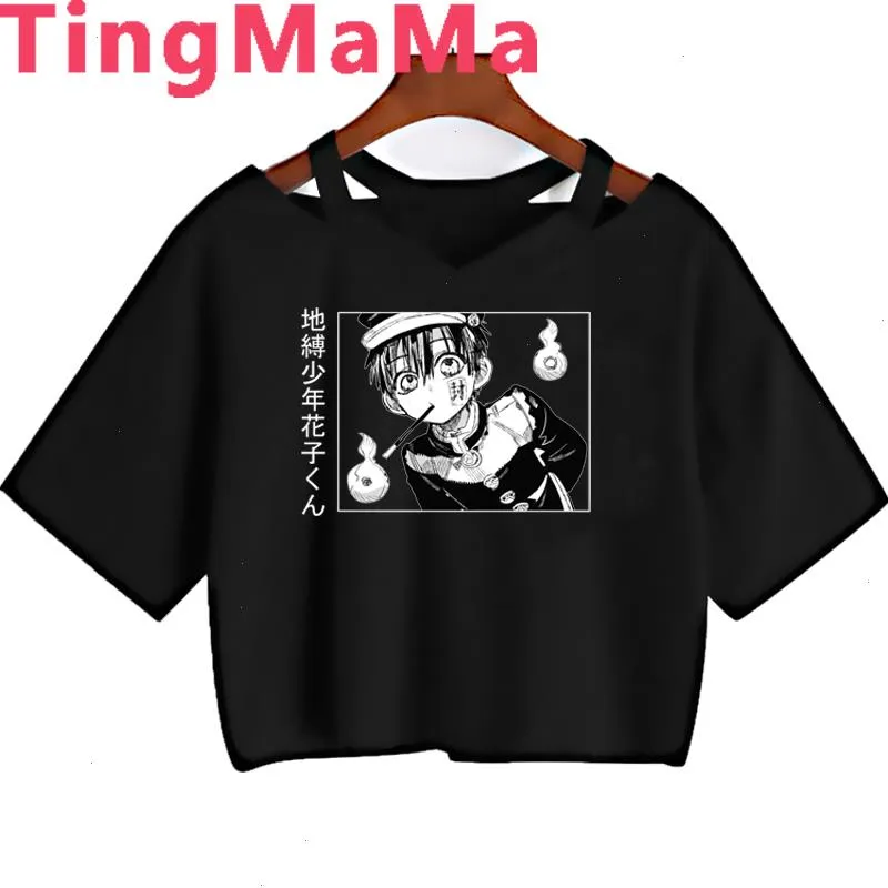 Toalety związane japońskie anime hanako kun t shirt kobiety kawaii kreskówka y2k najlepsze estetyczne szarotowe tee harajuku żeńska kobieta