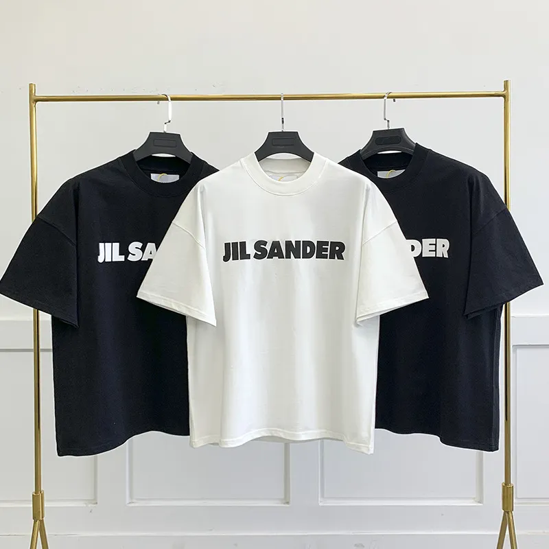 Wholesale Unisex Black Letter Print Jil Sander T Shirt