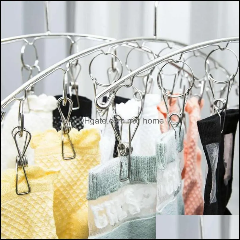 Stainless Steel Necktie Socks Rack Wind Proof Hook Design Hangers Space Saving Clothes Hanger High Quality 3 4kws B
