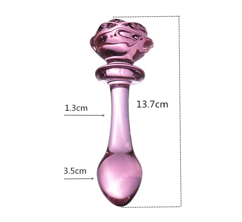 Najnowszy 3 styl Red Rose Dilatador Dildo Anal Koraliki Butt Glass Glass Sexyo Toys Buttplug Sexy for Men Toy2949