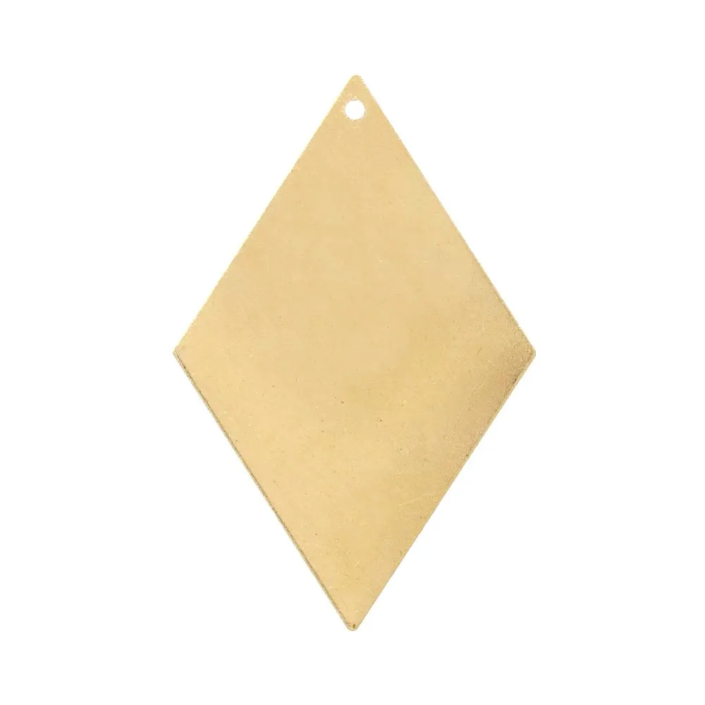 Doreenbeads Cobre em branco Tags de estampagem pingentes Rhombus Light Gold Color 4,4cm x 29mm 20 PCs