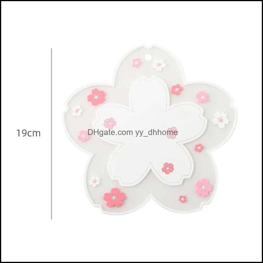 pad bowl Lovely sunflower heat insulationJapanese soft rubber PVC meal ins cup anti scalding pad tableware table