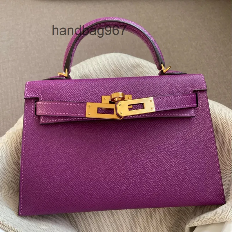 Women 2023 Hermee Designer Bags Kellies Handbags Generation Second Miniepsom Leather Palm Print Mini Single Counter Messenger 3 T44f