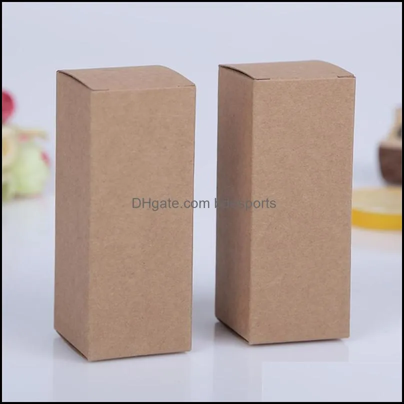 Foldable Brown Paper Packaging Box Lipstick Essential Oil Bottle Storage Box Gift Package Lipstick Perfume Cosmetic Nail Polish