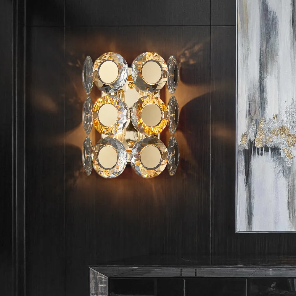 アートの装飾ウォールランプクリエイティブデザインクリスタルLED Sconce Luxury Gold Lighting Base for Corridor Hallway Living Room Bedroom