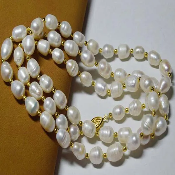8-9 mm Rice bianco naturale per perle di perle del mare meridionale 18 '' AAA