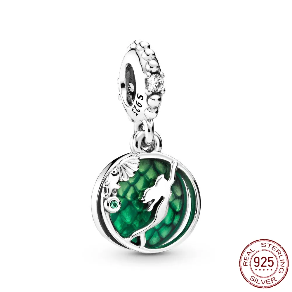 925 Silver Fit Pandora Charm 925 Bracelet Silver Green Series Charms Set Pendant Diy Fine Perles Jewelry