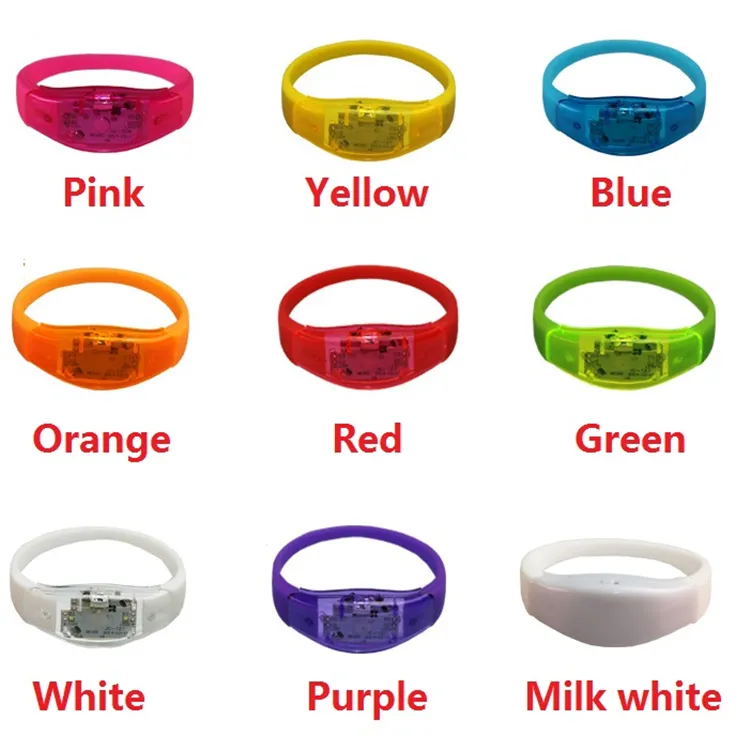 Led Rave Toy Sound Controlled LED Light Up Bracelet Activated Glow Flash braceletGlow Bracelets LED Wrist Band ZC1112