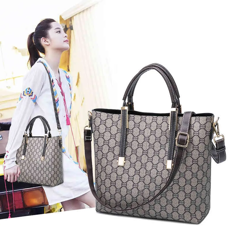 Große Tasche für Damen, neue bedruckte Einkaufstasche, vielseitige Schultertasche mit hoher Kapazität, Messenger-Handtasche
