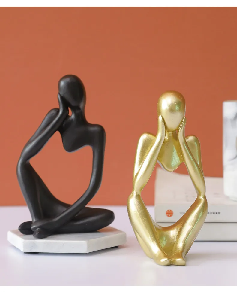 European Style Thinker Sculpture Resin Kmart Miniature Figurine For Office And Home Decor From