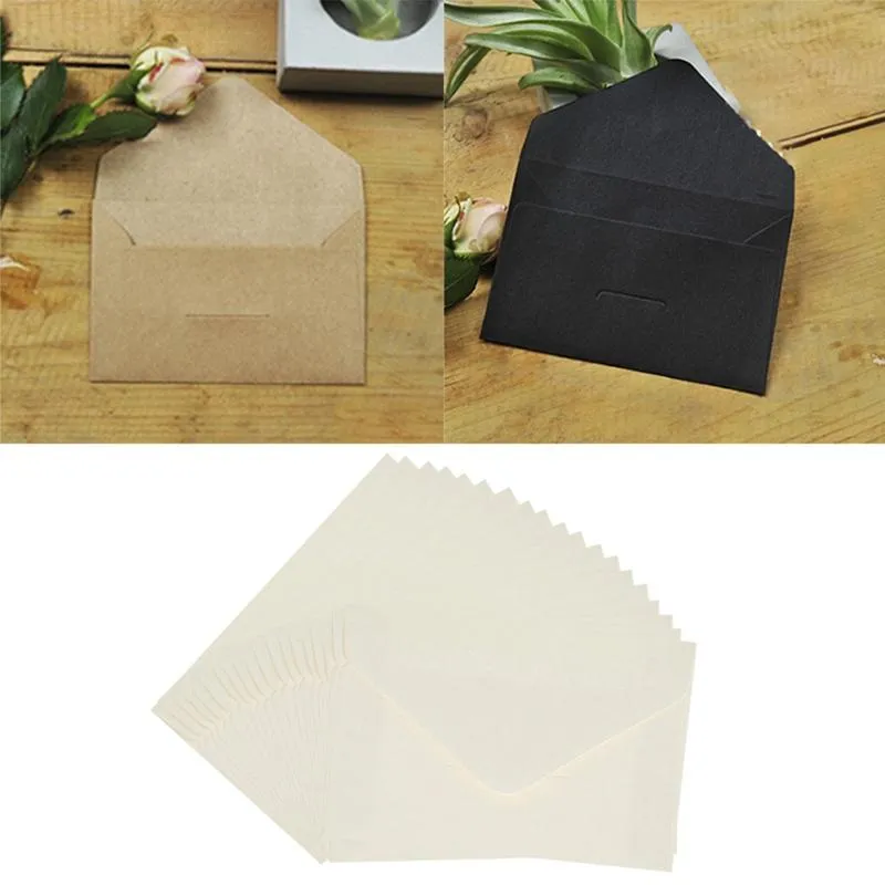 Emballage cadeau Enveloppe de rangement pour cartes de visite en papier kraft vintage-série mini Enveloppe cadeau de style occidental