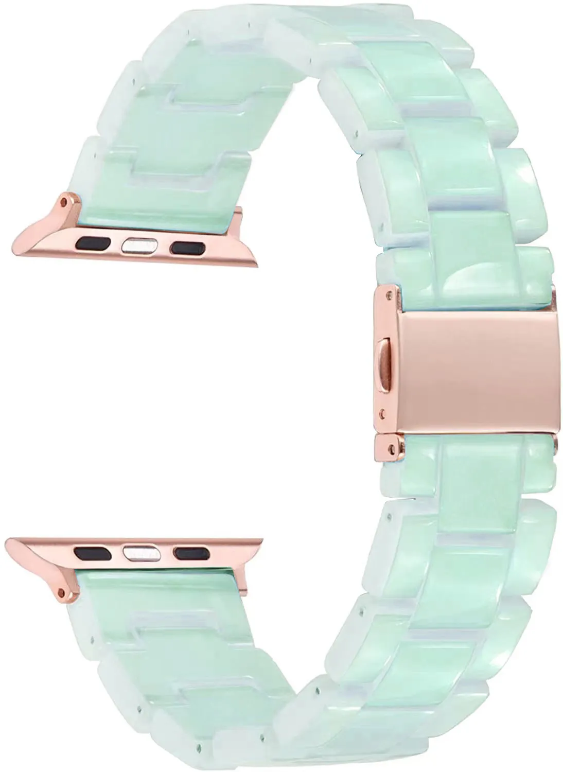 Nouveau bracelet en résine de luxe pour Apple Watch Bands 44mm 45mm 41mm 42mm 40mm 38mm Bandes Mode Bracelets Femmes Bracelet iwatch Series 7 6 5 4 SE Bracelet Smart Accessoires