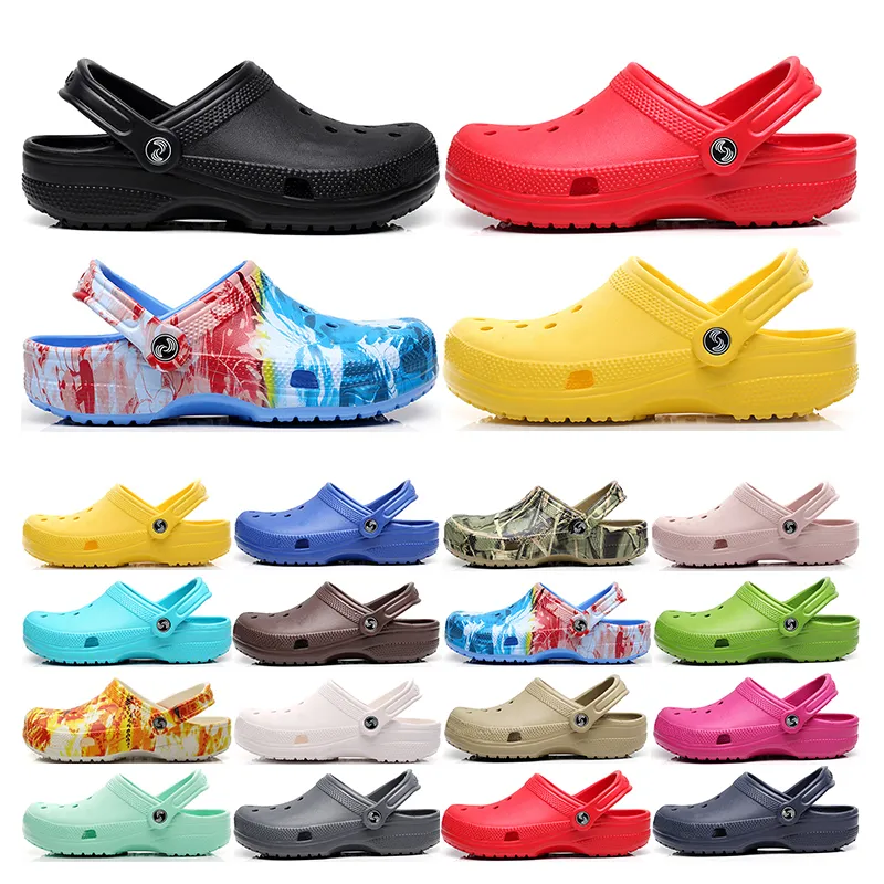 Tofflor Klassiska träskor Sandaler Slip On svart vit röd Casual Beach Vattentäta Skor rutschkanor män Omvårdnad Sjukhus Kvinnor Arbete Medicinsk storlek 36-48