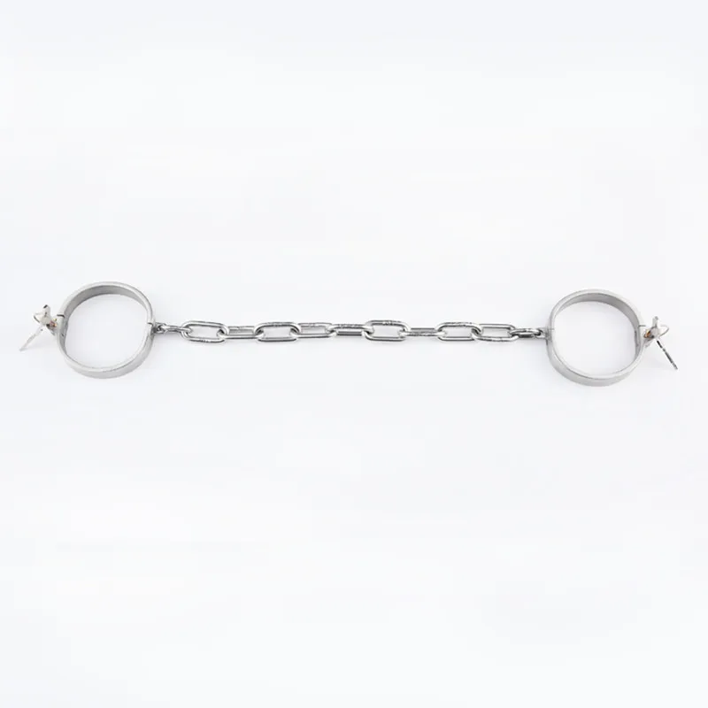 Edelstahl Handschellen Knöchelmanschette mit Kette Bondage Stealth Lock Design Handschellen Fesseln Fetisch sexy Tiys für Frauen Männer315L