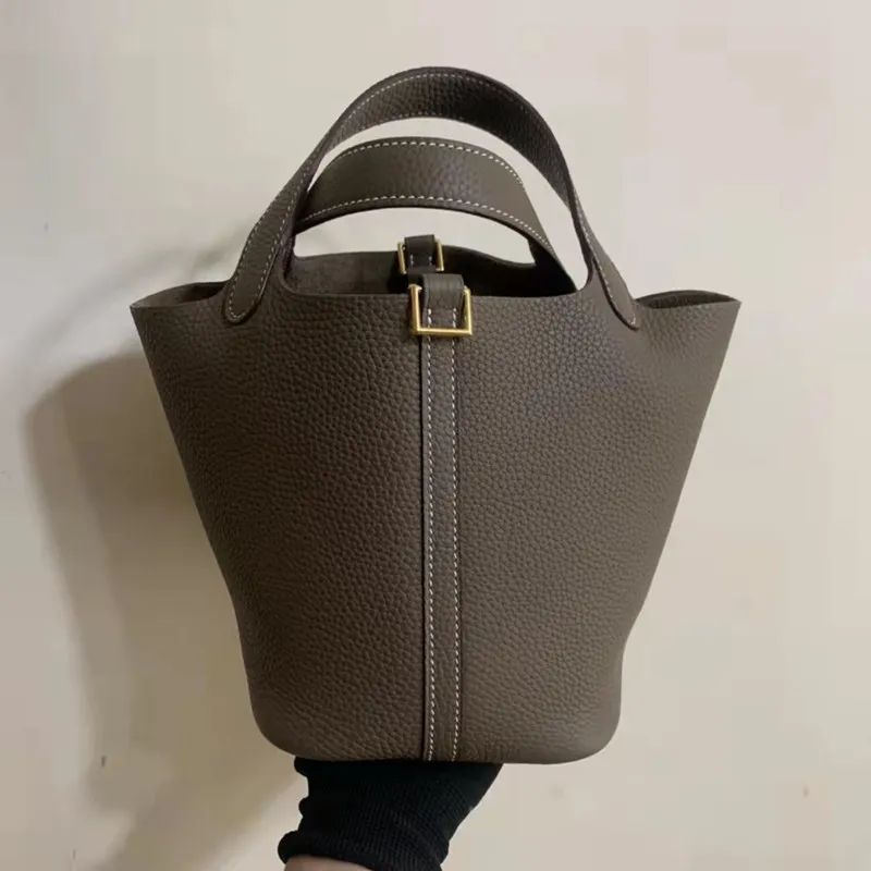 10A Top Handmade Beeswax Line Designer Bags Ladies Handbags Classic Fashion Picotin Large Capacity Vegetable Basket Bucket Bag TC Leather Brand Gold Buckle