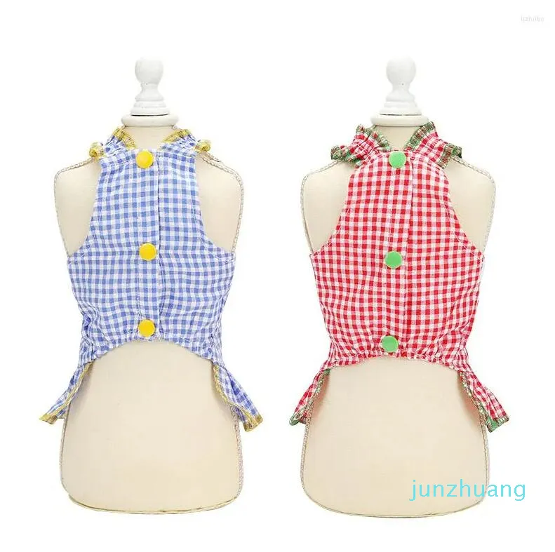 Dog Apparel Summer Dress Cute Flower Vest Skirt For Small 96 Plaid Lace Skirts Wedding Princess Puppy Costume Spring Pet Clothes