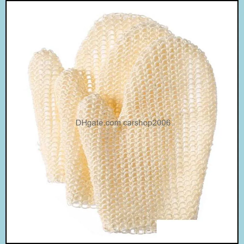 NEWNatural Sisal Bath Spa Shower Scrubber Sponge Fiber Glove Mitt Soften Smooth Renew Skin Anti-aging Eco-Friendly RRB13125