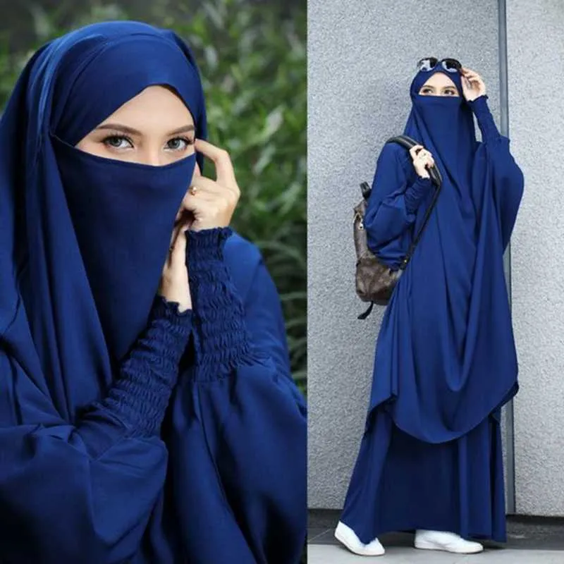 Vestuário étnico Eid Abaya Dubai Muçulmano Oração Vestuário Jilbab Hijab Vestido Longo Khimar Ramadan Abayas Para Mulheres Roupas Islâmicas Niqab Djellaba B