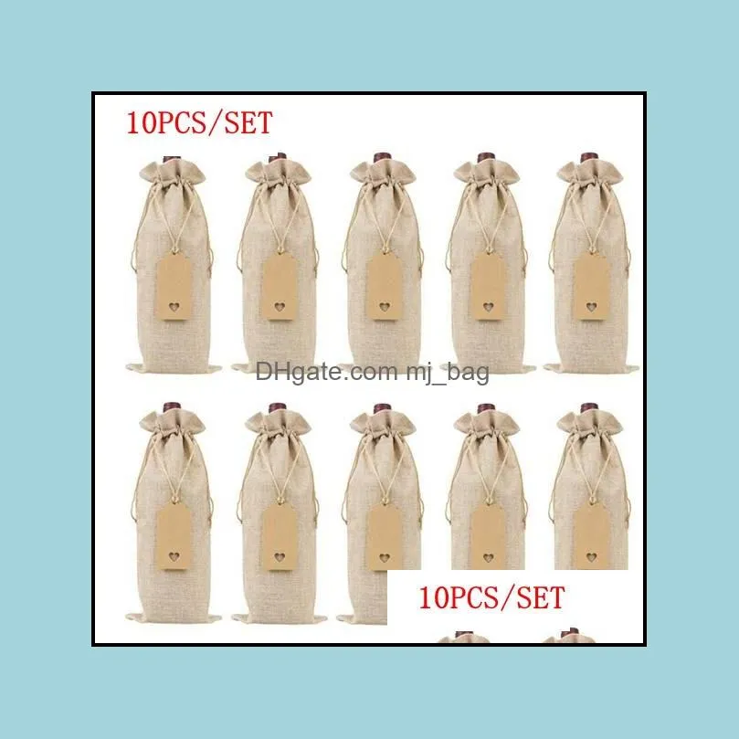 Christmas Decorations Festive Party Supplies Home Garden 19Colors Chrismas Gift Bags Red Wine Bottle Er Bag Xmas Champagne Winebagxmas Gif