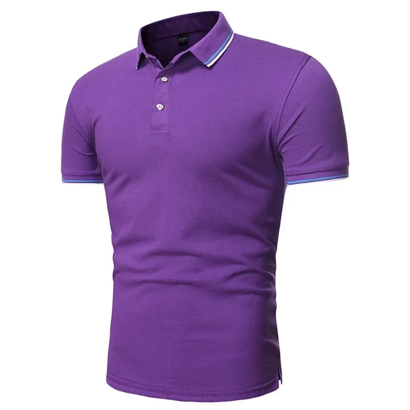 Sommar högkvalitativ män polo skjortor avslappnad affär social kort ärm mode mens skjortor står krage polo skjorta 220524
