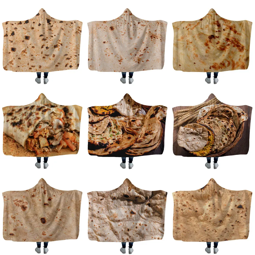 Wholesale Customized 3D Printed Hooded Blankets Cape Flannel Throw