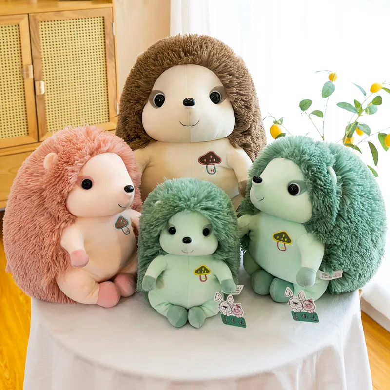 2022 Stuffed Animals Wholesale 23cm New creative hedgehog plush toy forest small animal doll children sleeping on the bed dolls