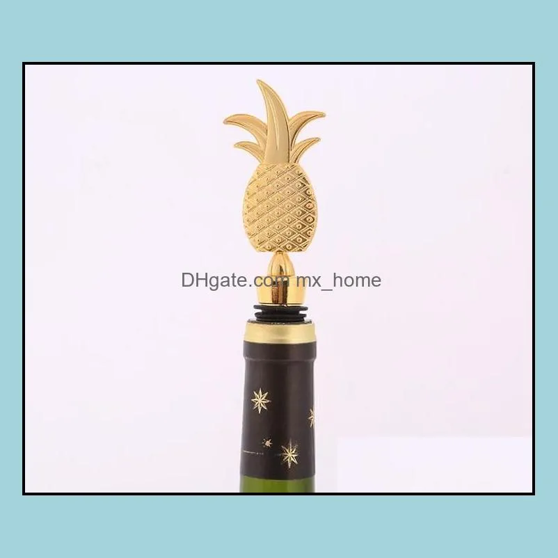 pineapple wine stopper in gift boxes champagne wine bottle stopper vacuum sealed bridal wedding party gift sn3025