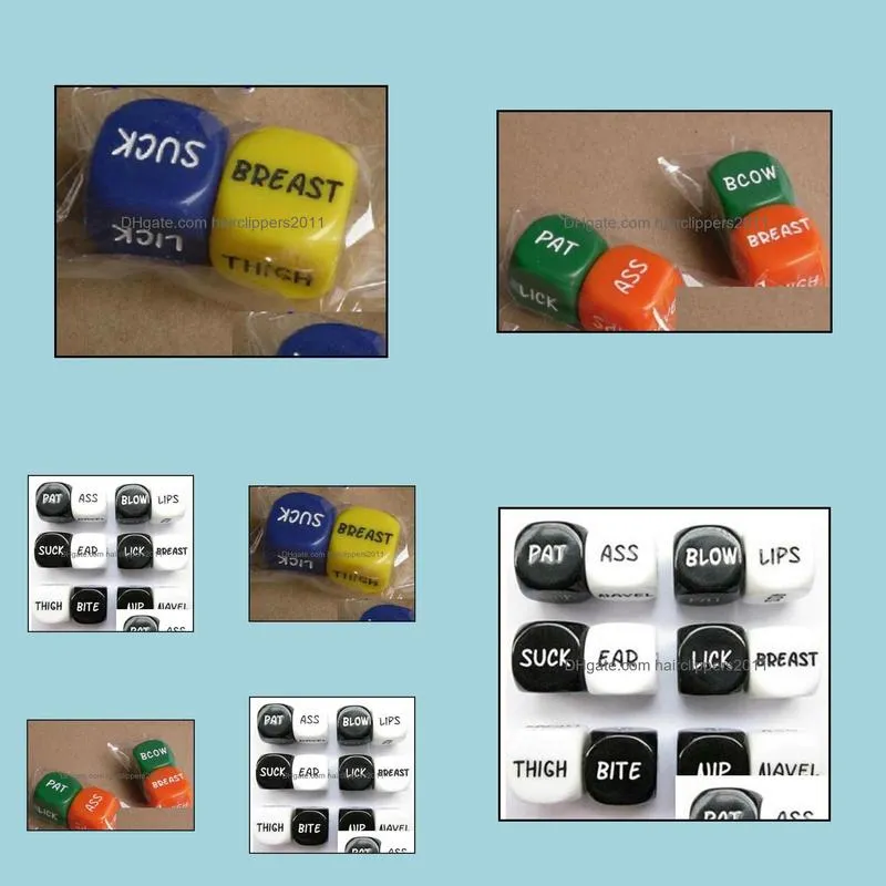 Sex Dice Set Bosons Set 6 Sided Couple Dice Game Dices Sexy Toy 20mm Good Price High Quality 2pcs/set #S4