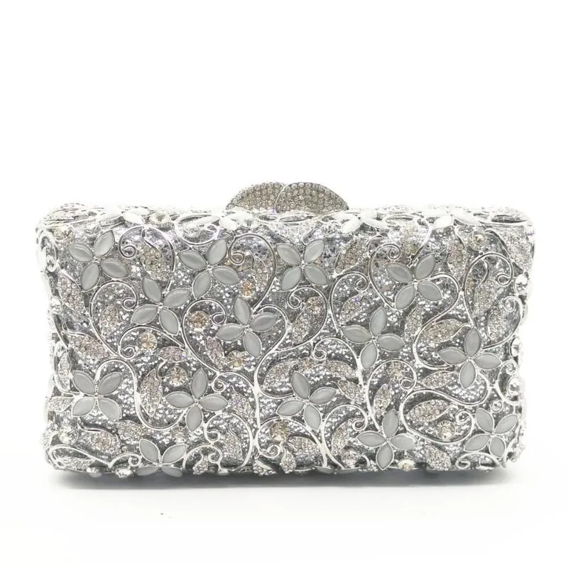 Abendtaschen Bridemaid Silber Kristall Clutch Strass Geldbörse Mode Hochzeit Handtaschen Luxus Damen Party Tageskupplungen Tasche