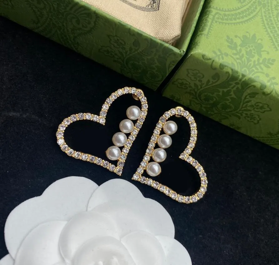 Personalità Designer Lettera Orecchino Orecchini a perno Classici Orecchini di perle Bijoux Per le donne Lady Sposa Festa Amanti del matrimonio Fidanzamento Gioielli Regalo 531