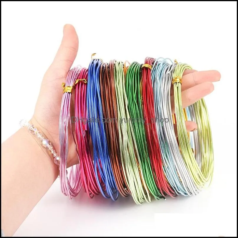 2-10M/Roll Soft Anadized Metal Aluminum Wire Versatile Painted Handmade Craft Floristry Wires For DIY Earrings Jewelry Makings 788 T2