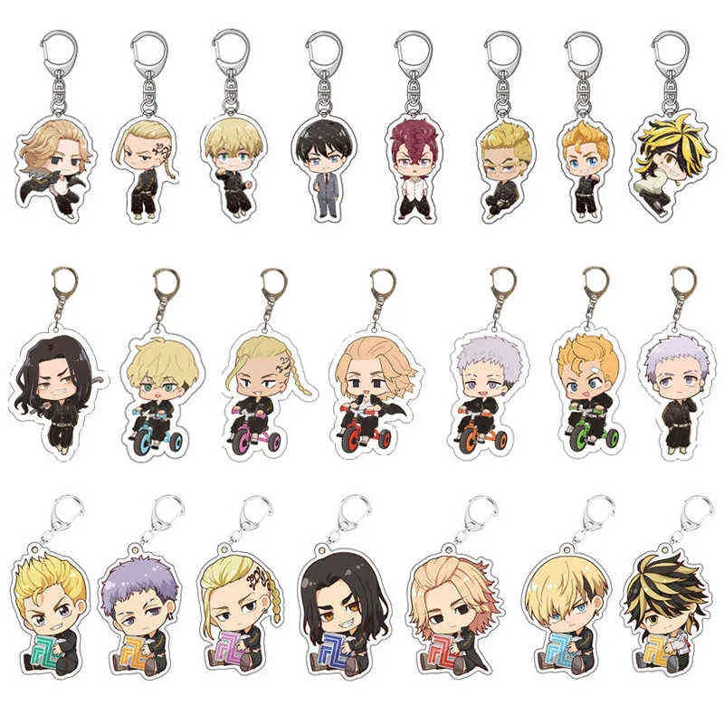 6/8/9/10 / 22st Tokyo Revengers Anime Keychain MANJIRO KEN TAKEMICHI HINATA ATSUSHI Chibi Kawaii Bag Pendant Fans Collection Prop AA220318