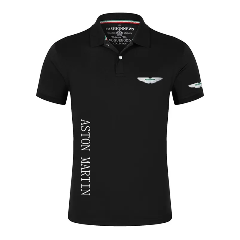Aston Martin Casual Men Summer Polo Shirt Brand Fashion Busin Cotton Sleeve Mane Solid Golf Tennis Polo 220606