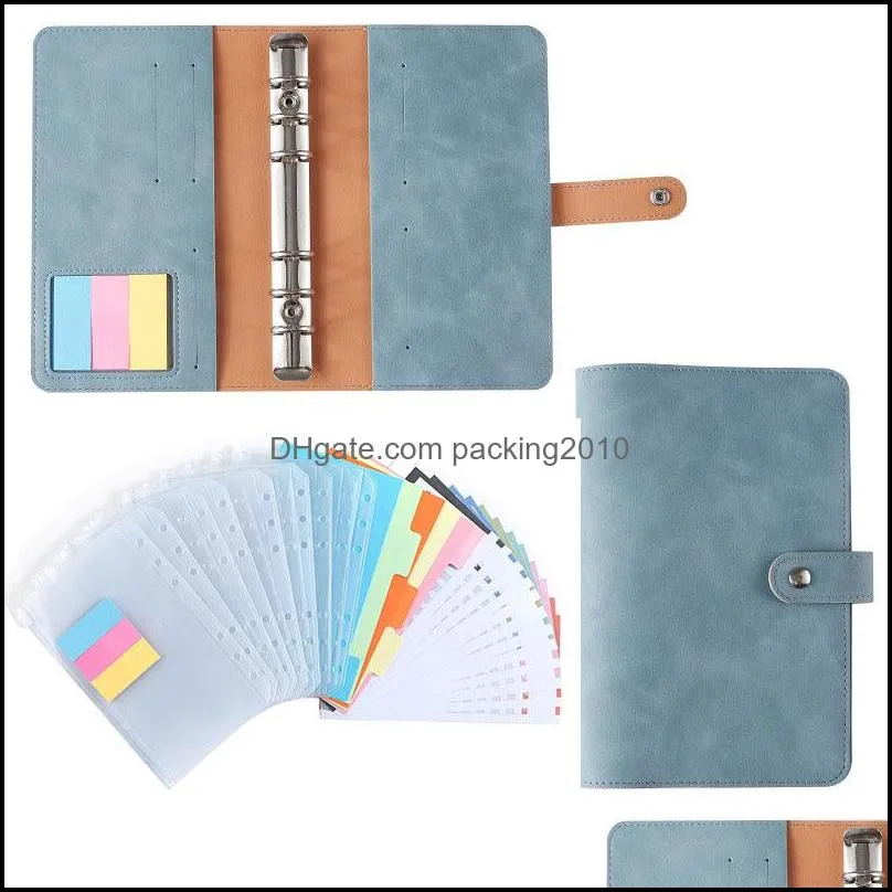 Book Er Filing Products Office School Supplies Business Industrial A6 Pu Leather Notebook Loose-Leaf Bi Dhtc2