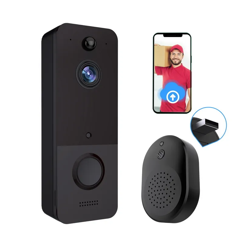Smart WiFi Video Doorbell Camera - Wireless, Night Vision, Two-Way Talk, Indoor Chime