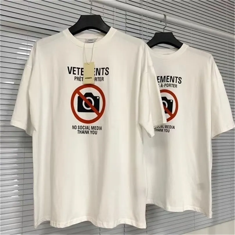 Vetements No Social Media T Shirt Hommes Femmes T-shirts VTM Po 210420