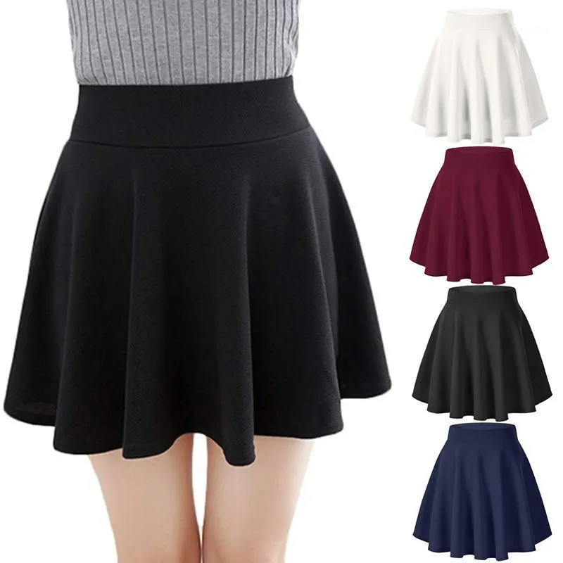 Ly Women's Basic Flared Mini Skirt 6 Sizes Versatile Stretchy Casual Short For Summer Daily In Solid DOD886 Skirts