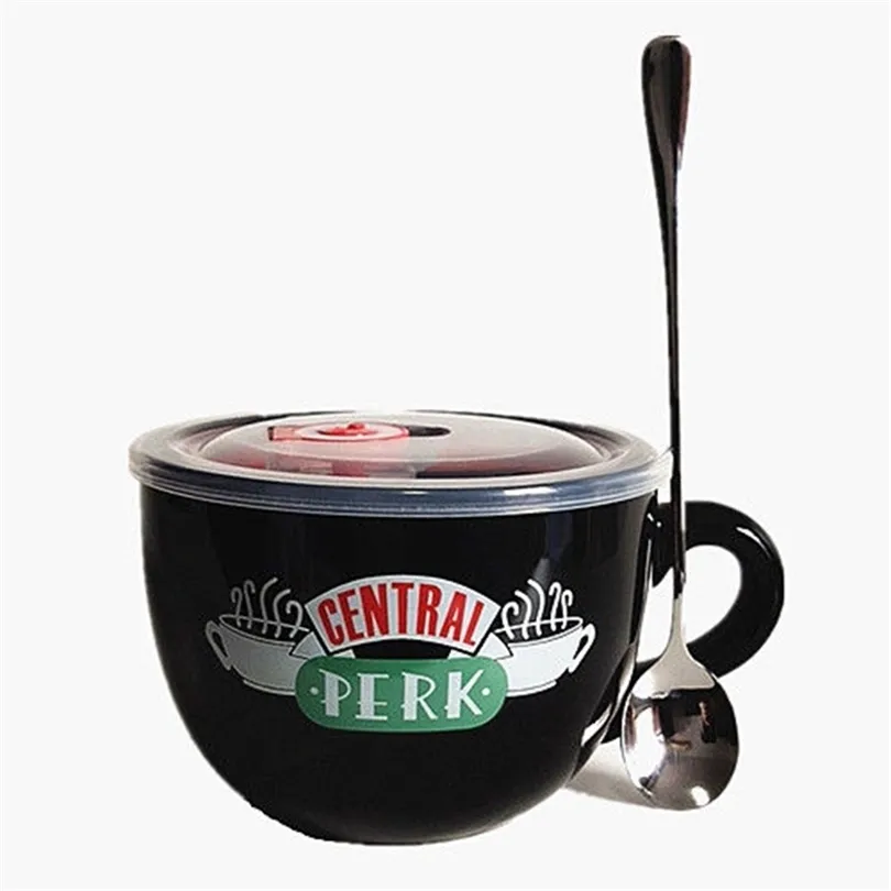 Amigos Série de TV Série Central Perk Cerâmica Céfil Copo 650ml Friends Central Perk Cappuccino Presentes de aniversário da caneca para FRIEN 210409