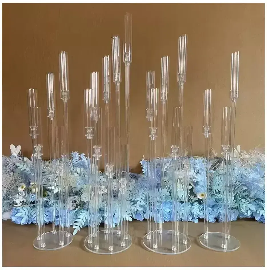 Wedding Decoration Centerpiece Candelabra Clear Candle Holder Acrylic Candlesticks for Weddings Event Party sxmy27