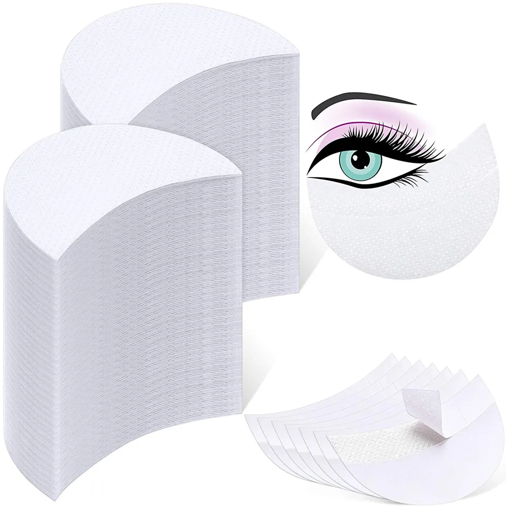 600 Pieces Eyeshadow Pad Shield Patches White Stencils Under Eye Pads Prevent Makeup Residue for Eyelash Extensions Lip